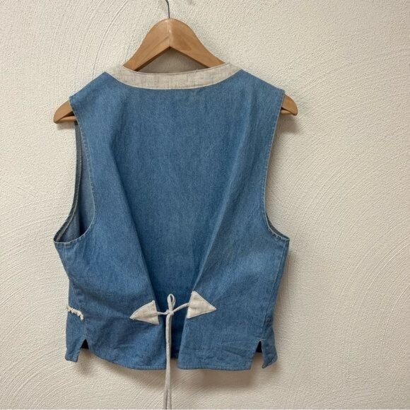 Vintage City Girl Sport Western Denim Vest Sz 12 - Picture 5 of 6